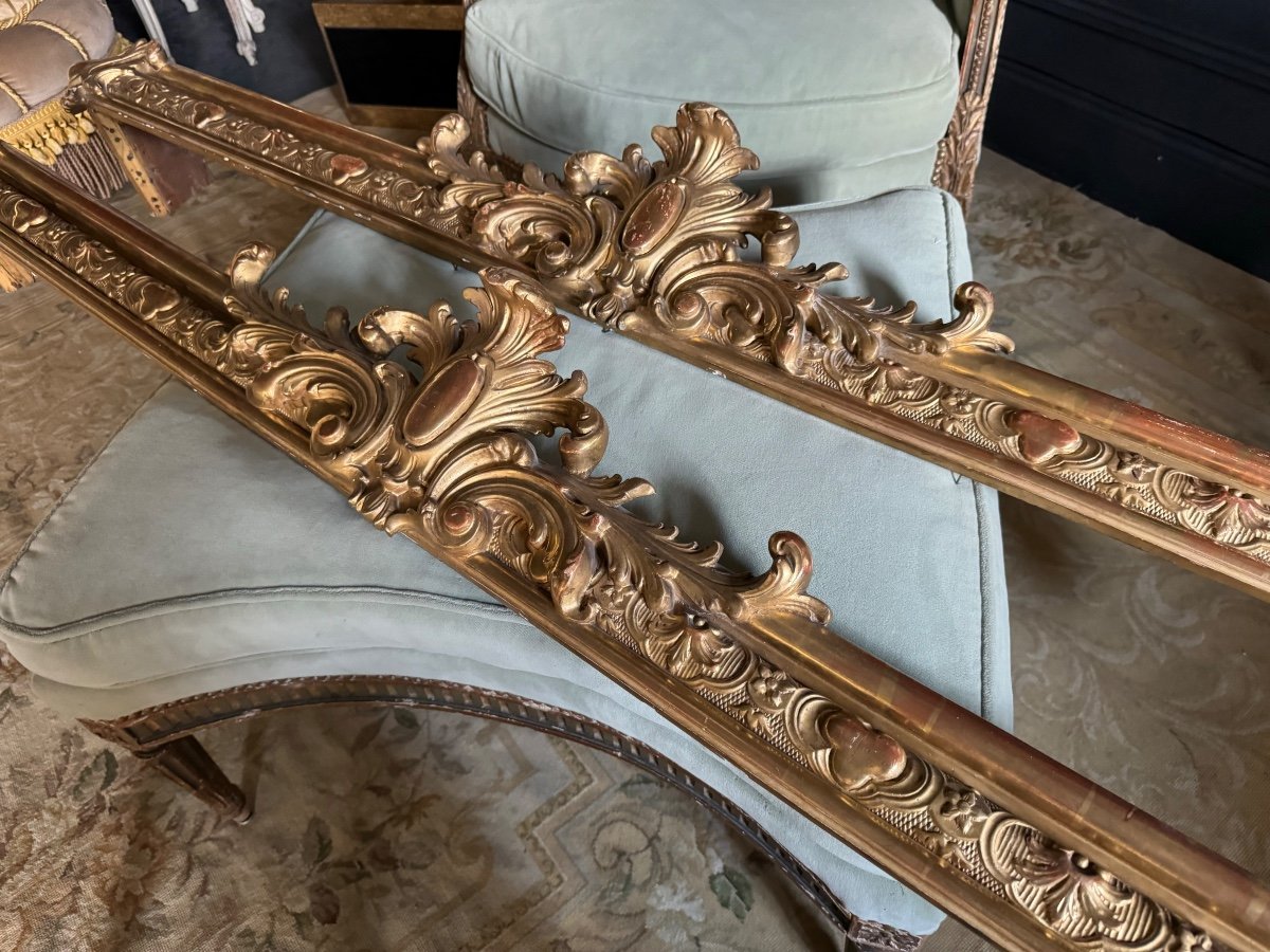 Paire De Cantonnières D’époque Napoléon III En Bois Doré De Style Louis XV -photo-2