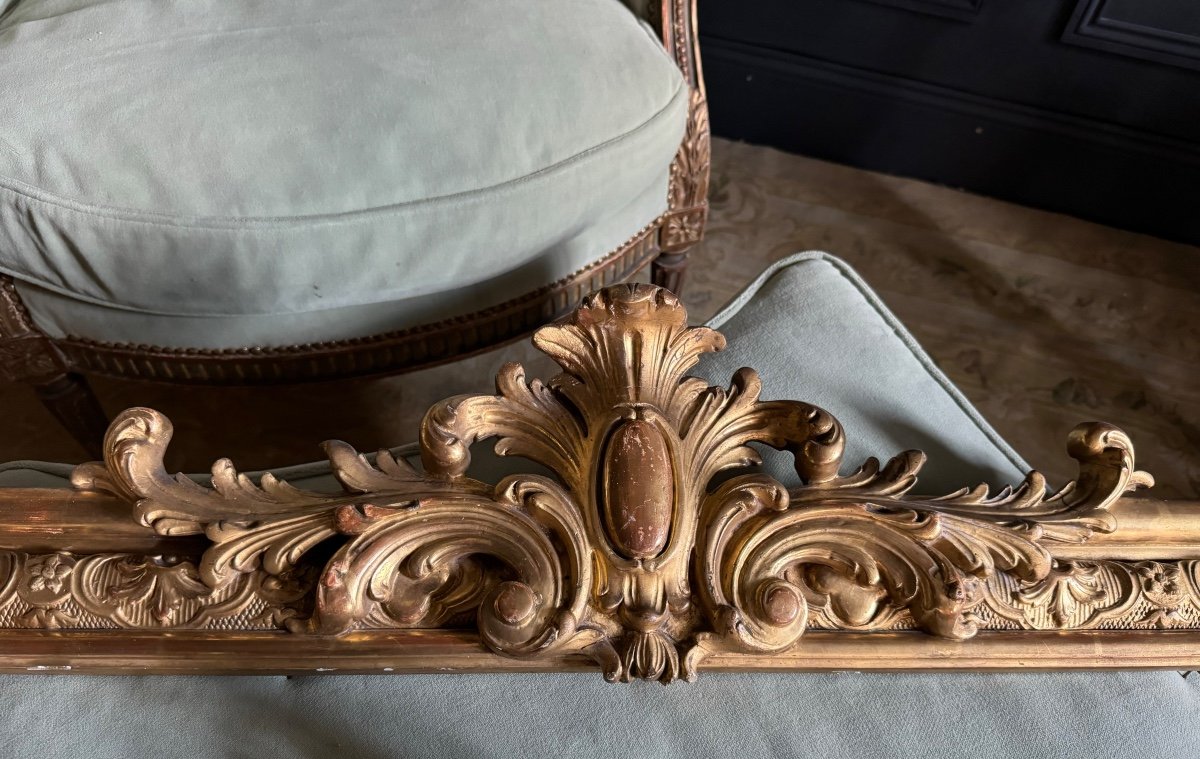 Paire De Cantonnières D’époque Napoléon III En Bois Doré De Style Louis XV -photo-3