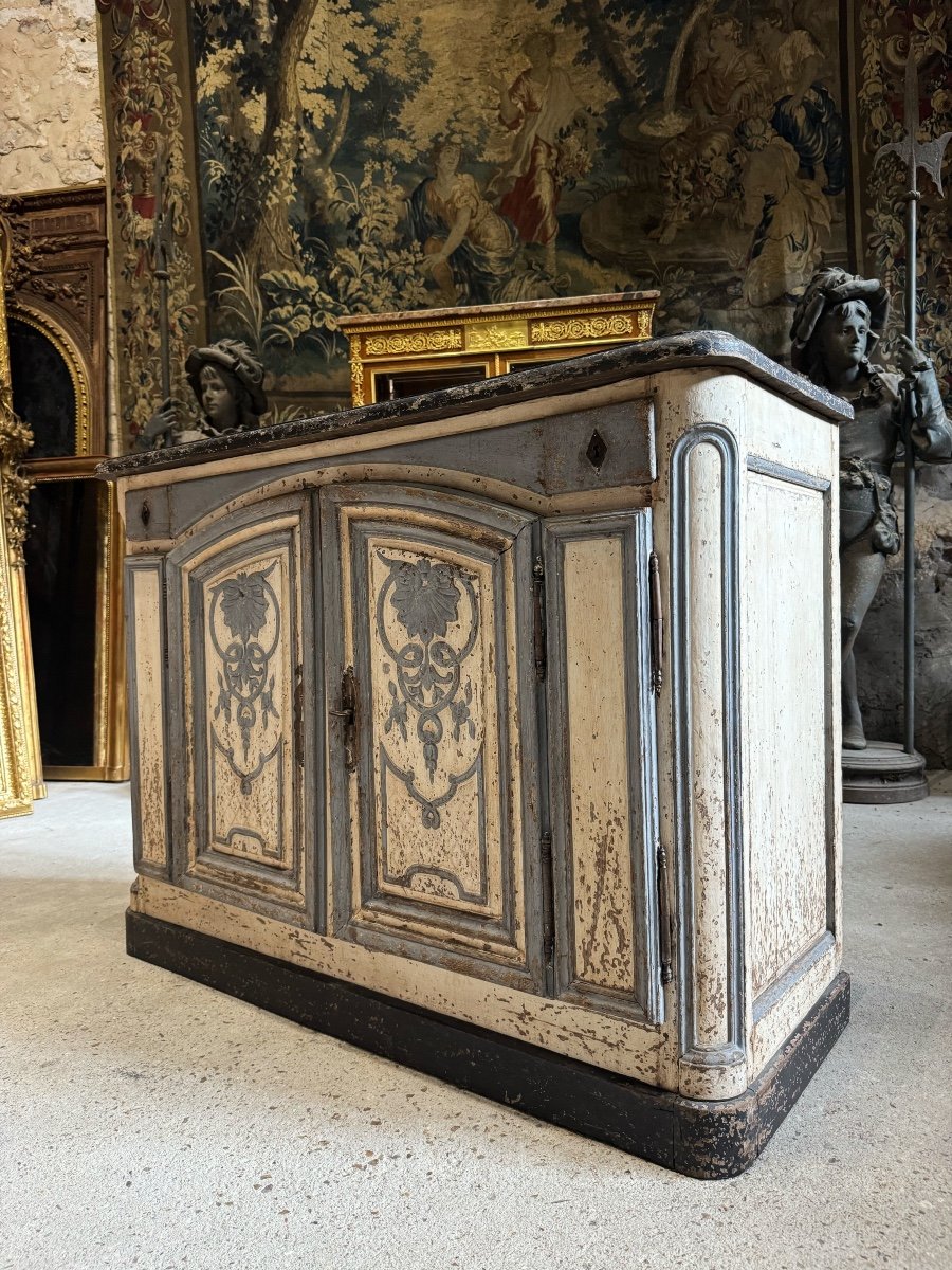 Buffet De Chasse Du XVIIIe à Double évolution En Bois Réchampi de style Louis XIV -photo-3