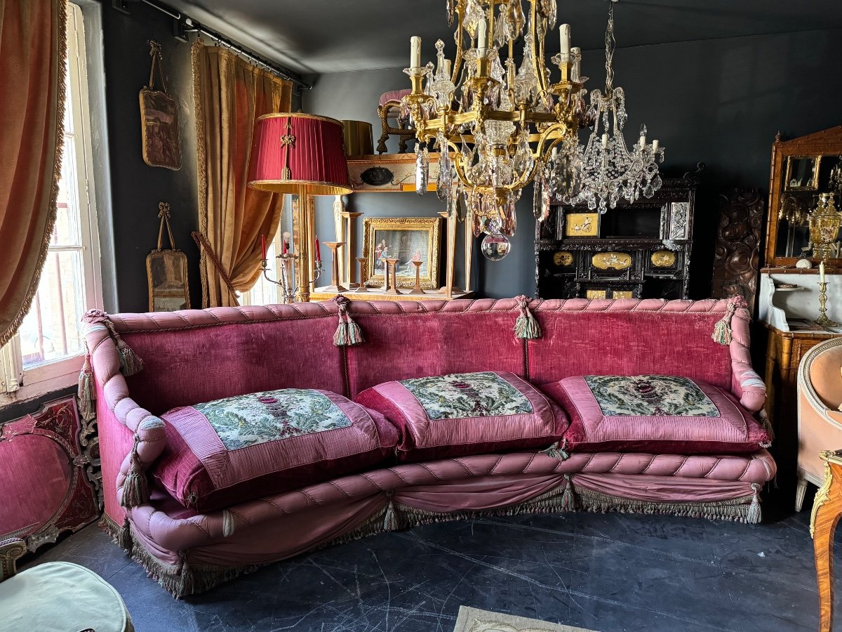 Pair Of “boudoir” Sofas From The Napoleon III Period - 3.80m Long -photo-3