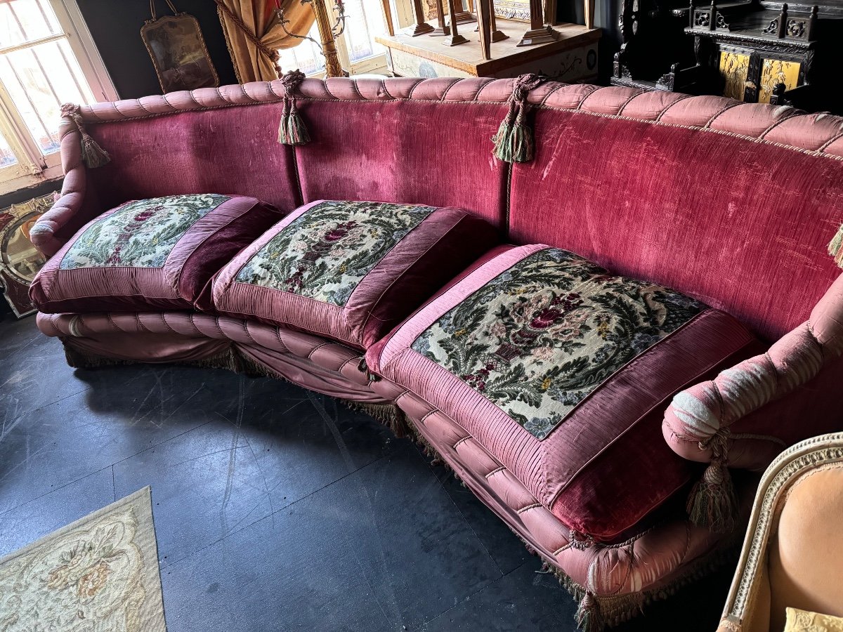 Pair Of “boudoir” Sofas From The Napoleon III Period - 3.80m Long -photo-4