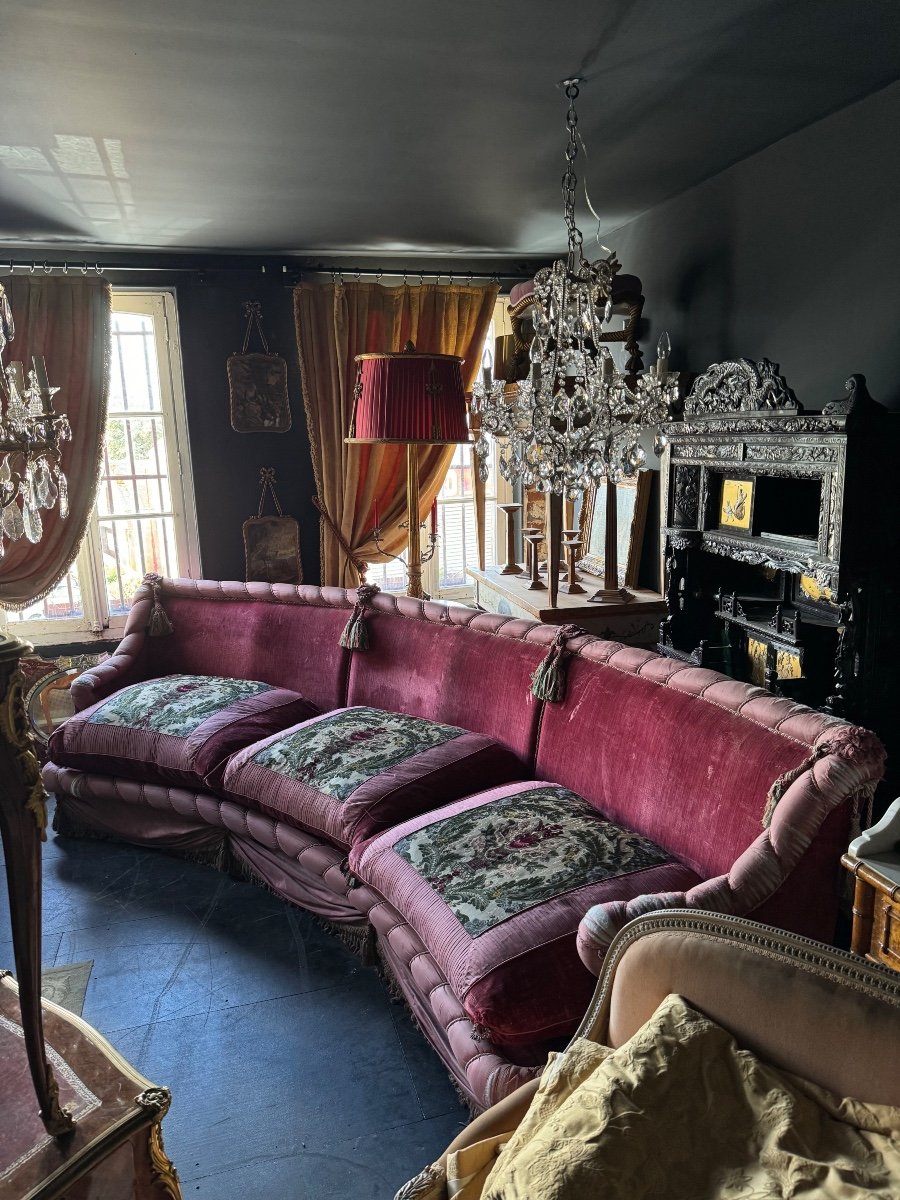 Pair Of “boudoir” Sofas From The Napoleon III Period - 3.80m Long -photo-5