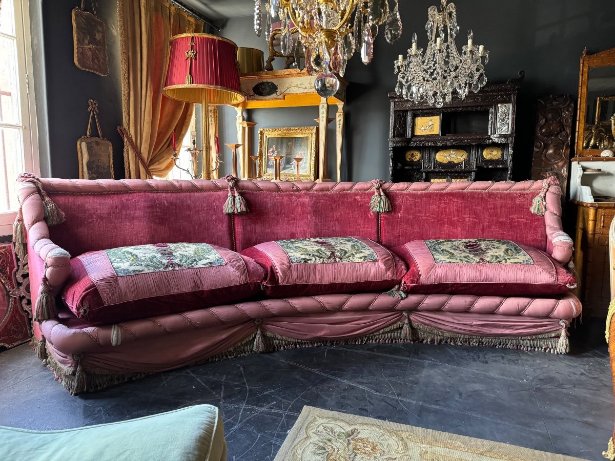 Pair Of “boudoir” Sofas From The Napoleon III Period - 3.80m Long -photo-6