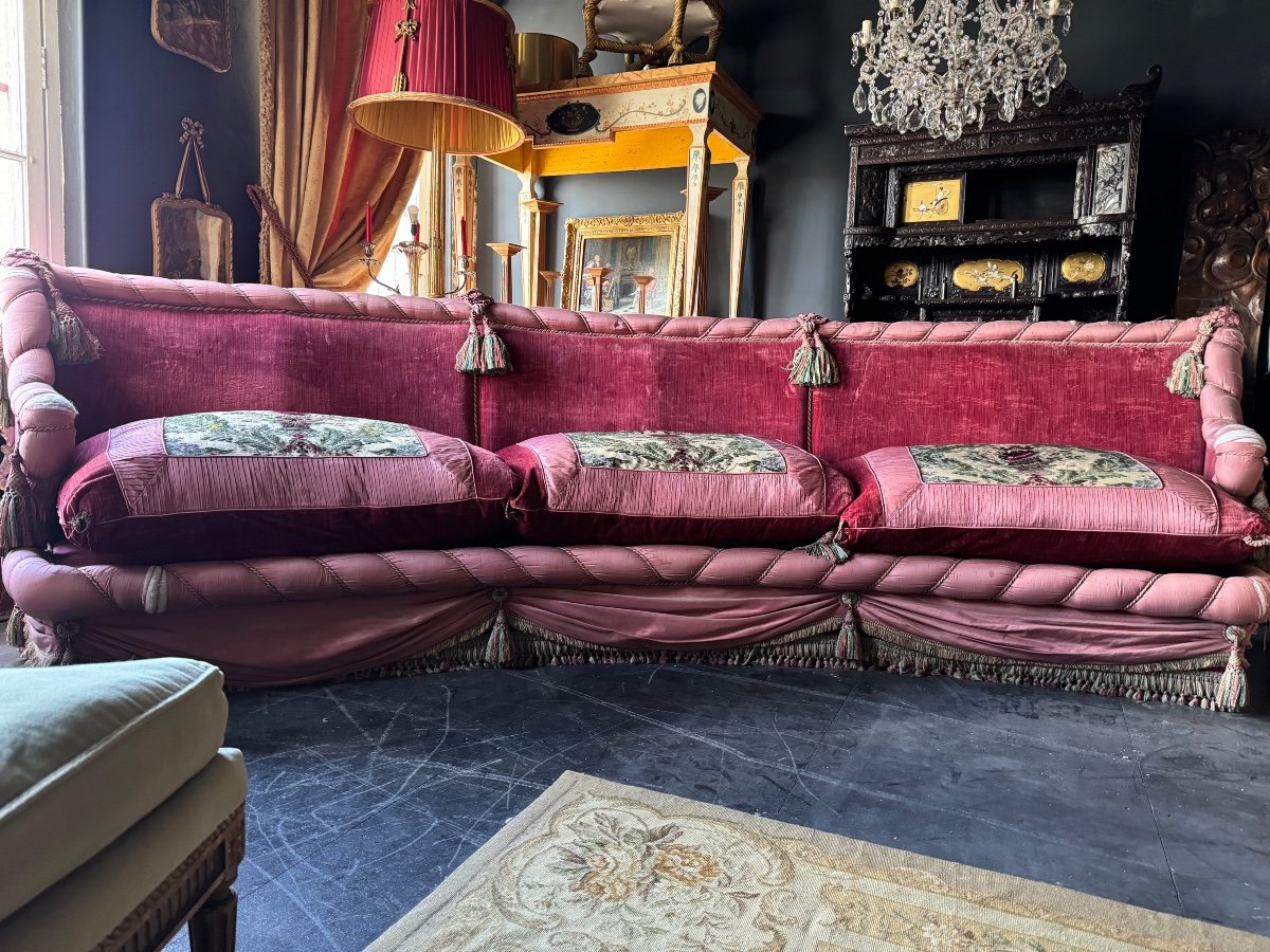 Pair Of “boudoir” Sofas From The Napoleon III Period - 3.80m Long -photo-7