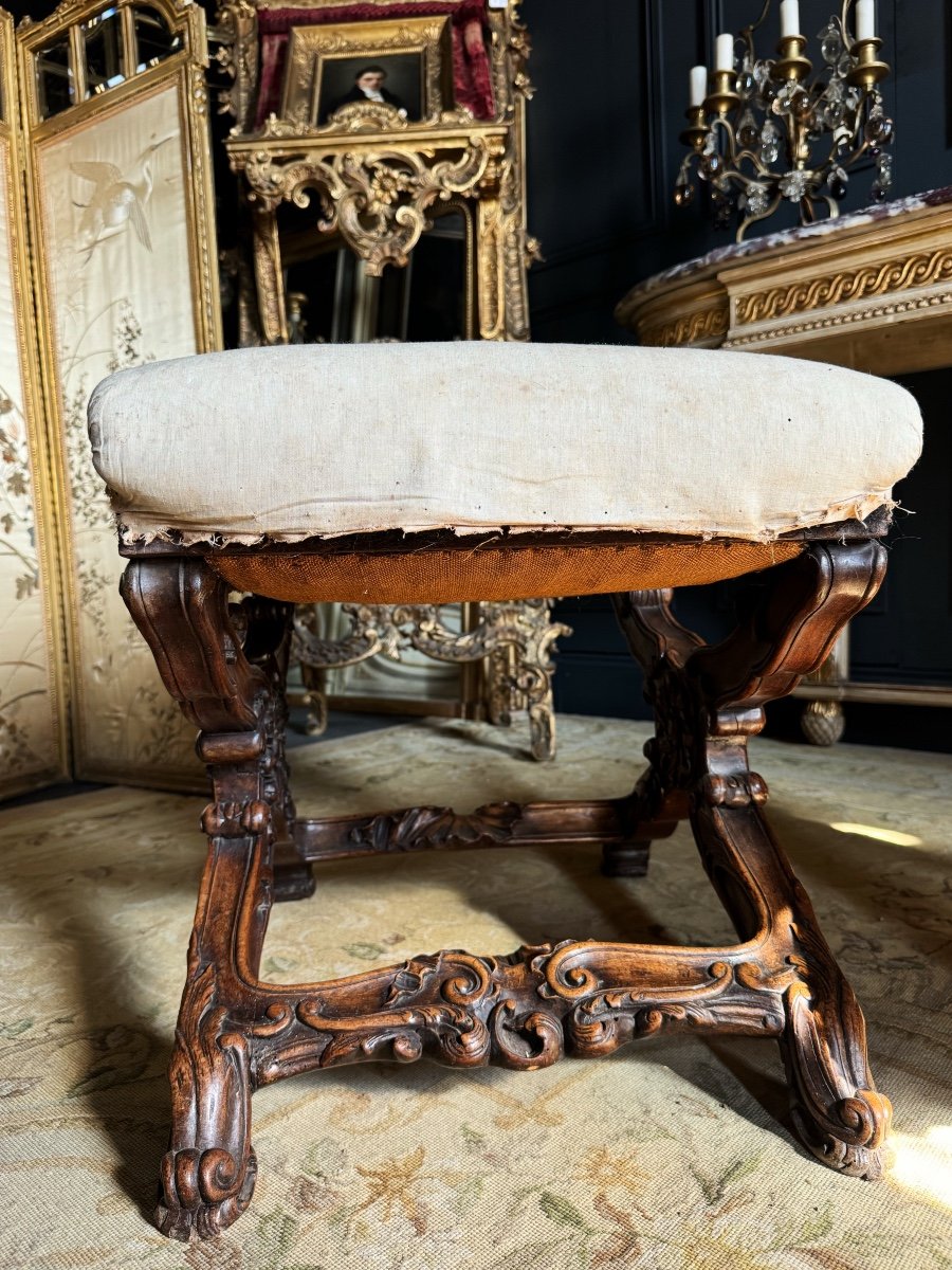 Pair Of Late 19th Century Louis XV Style Wooden Curules -photo-6