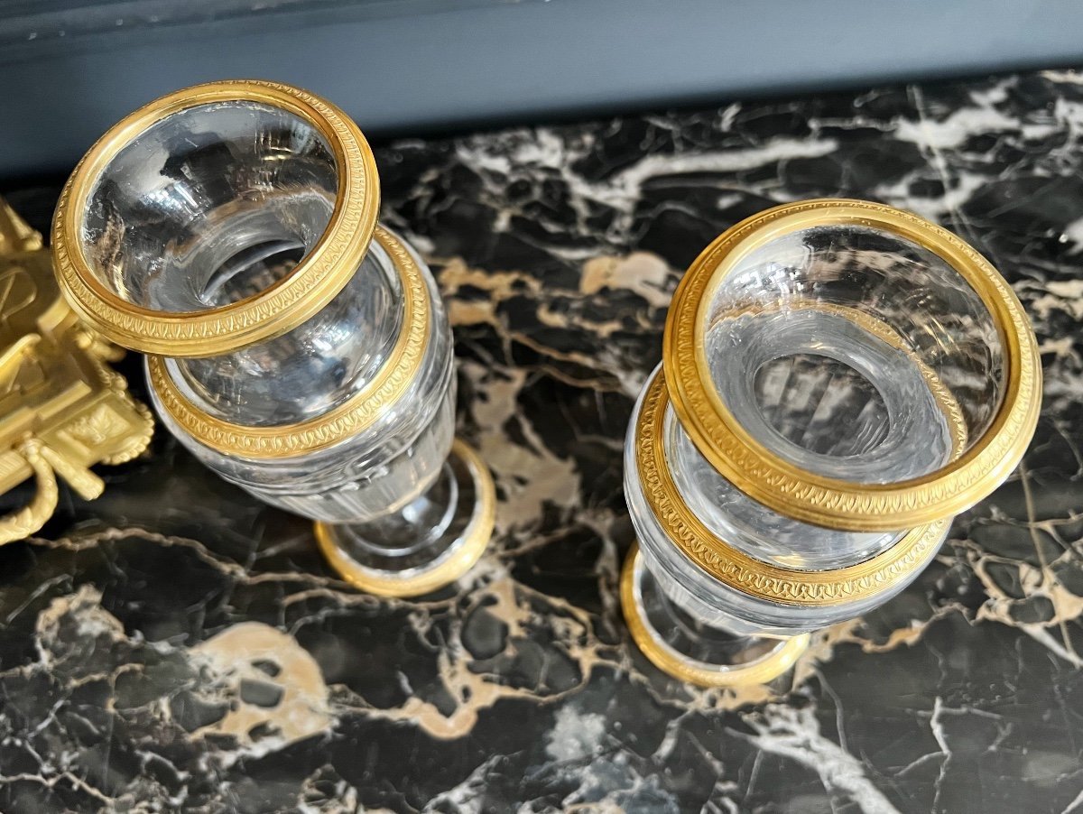 Bointaburet : Paire De Vases Du XIXe En Cristal De Baccarat De Style Restauration-photo-5