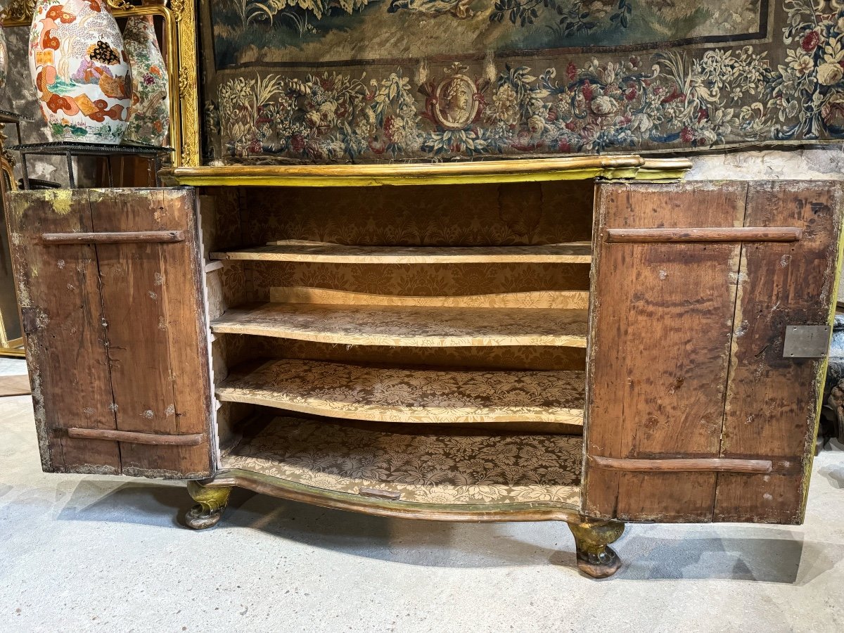 18th Century Venetian Buffet In Painted Wood With Bird Decor -photo-7