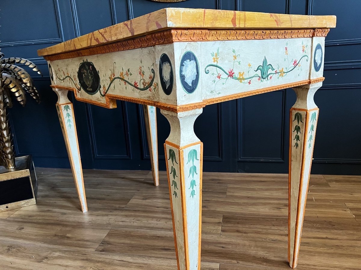 Pair Of Italian Painted Wood Consoles-photo-4