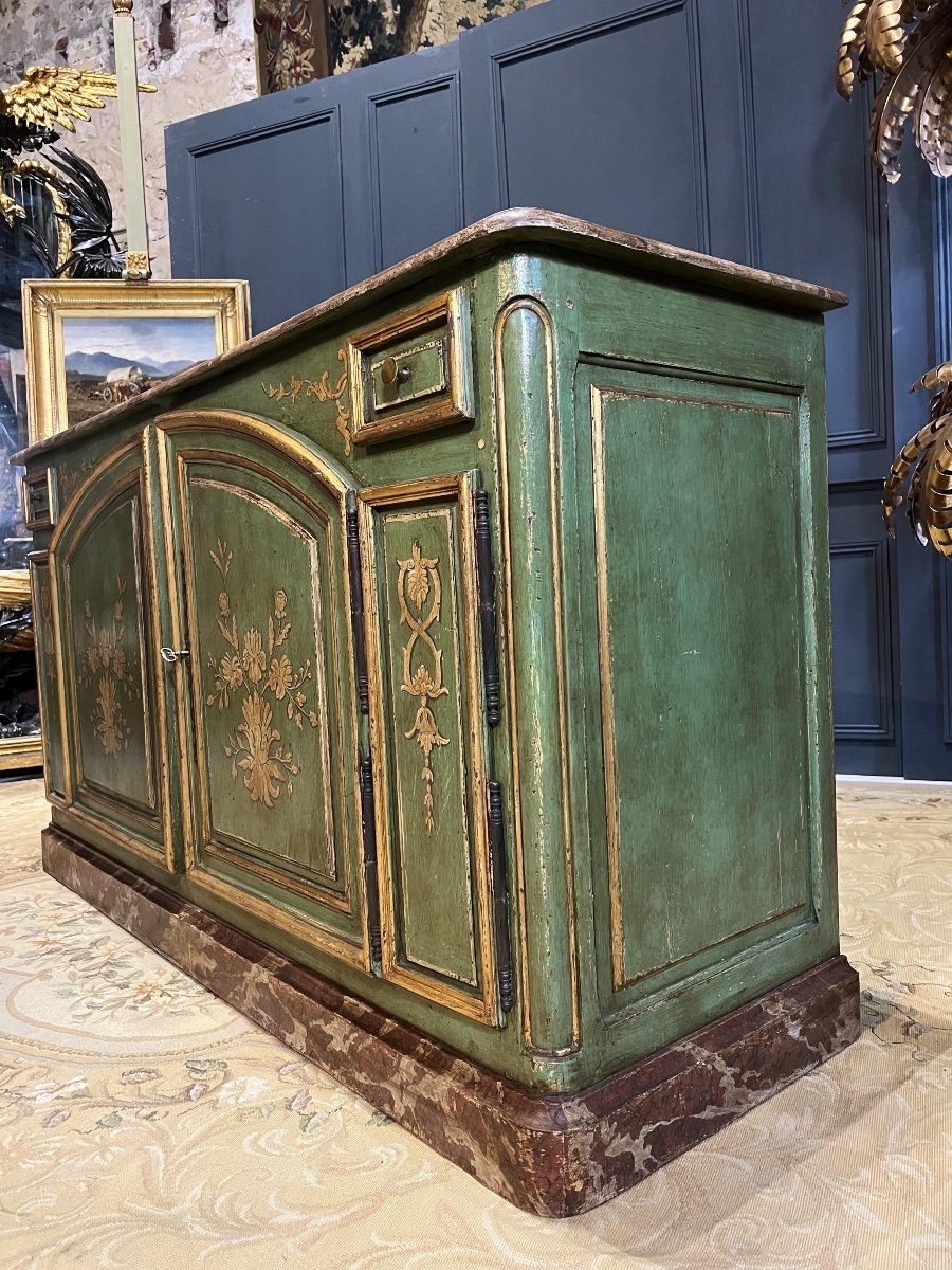 Buffet De Chasse De Style Louis XIV à Double évolution En Bois Peint-photo-2