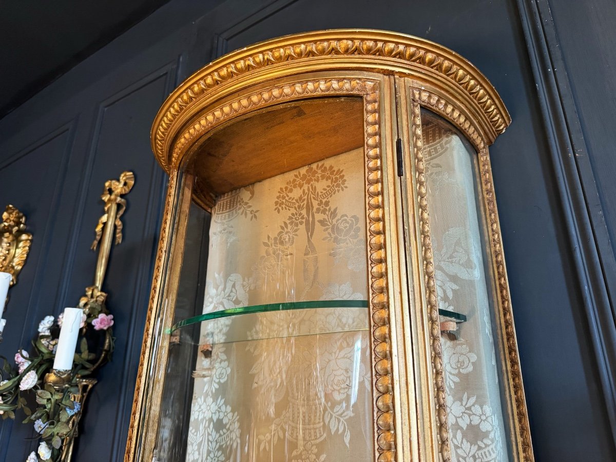 Vitrine Avec Sa Console De La Fin Du XIXe En Bois Doré De Style Louis XVI-photo-3