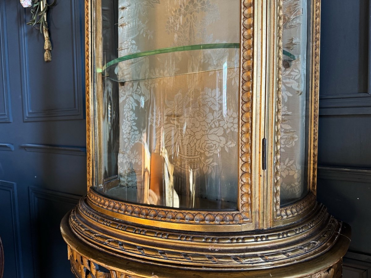 Vitrine Avec Sa Console De La Fin Du XIXe En Bois Doré De Style Louis XVI-photo-4