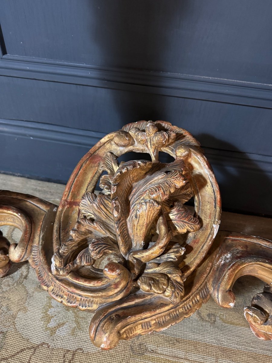 19th Century Lyon Console In Gilded Wood With Its Louis XV Style Marble Top-photo-5