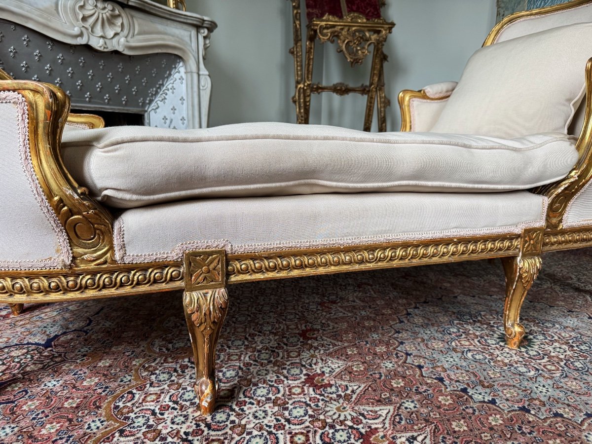 19th Century Duchess In Boat In Gilded And Carved Wood In Louis XVI Style-photo-3