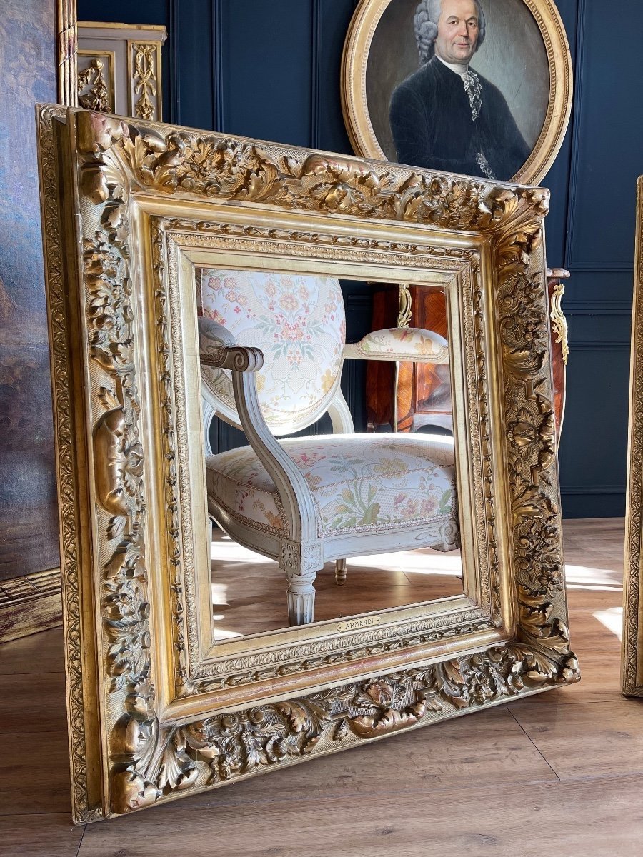 Pair Of Napoleon III Period Frames In Gilded Wood - 19th Century-photo-4