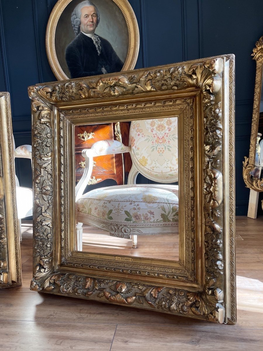 Pair Of Napoleon III Period Frames In Gilded Wood - 19th Century-photo-1