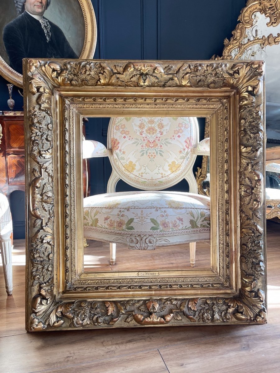 Pair Of Napoleon III Period Frames In Gilded Wood - 19th Century-photo-2