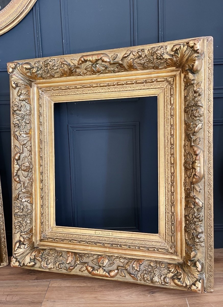 Pair Of Napoleon III Period Frames In Gilded Wood - 19th Century-photo-3