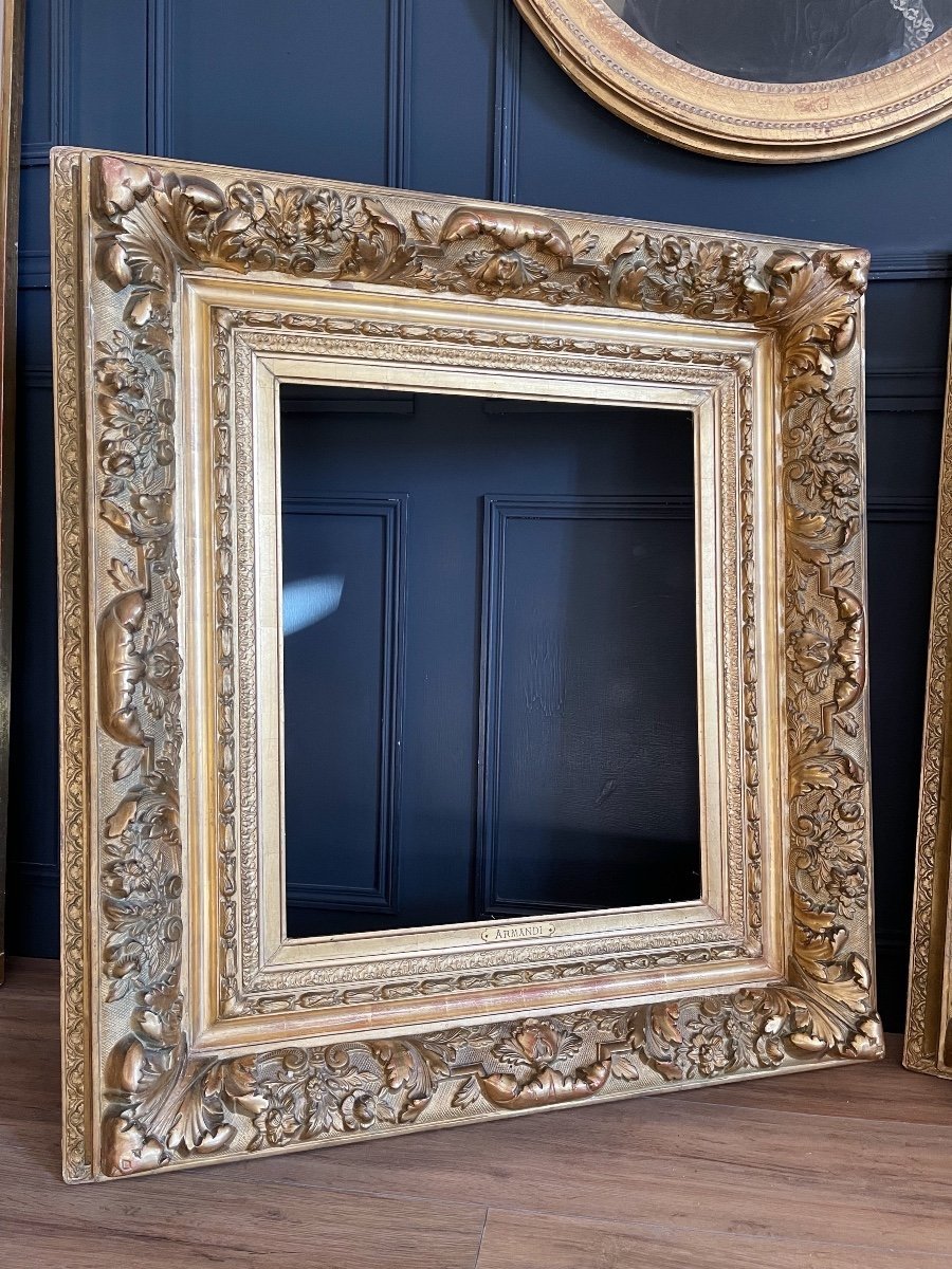 Pair Of Napoleon III Period Frames In Gilded Wood - 19th Century-photo-4