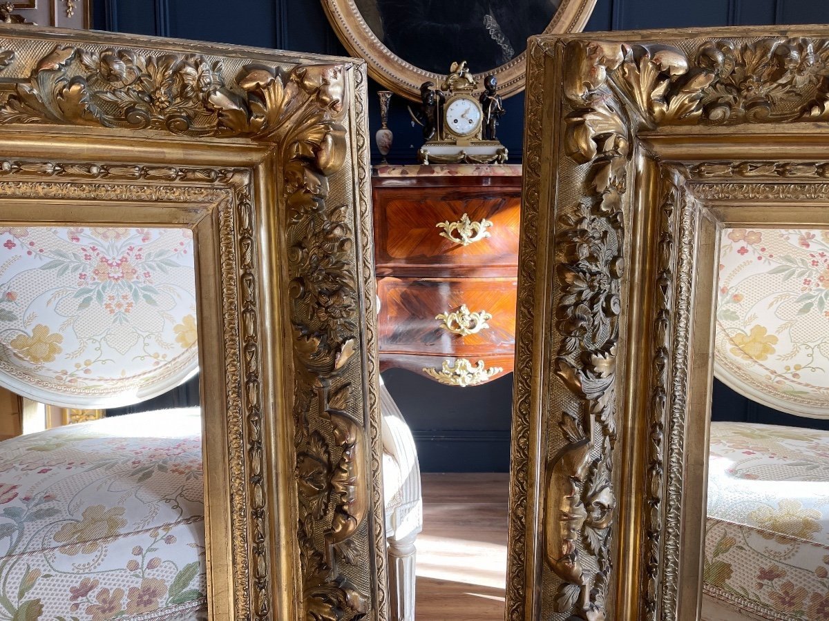 Pair Of Napoleon III Period Frames In Gilded Wood - 19th Century-photo-5