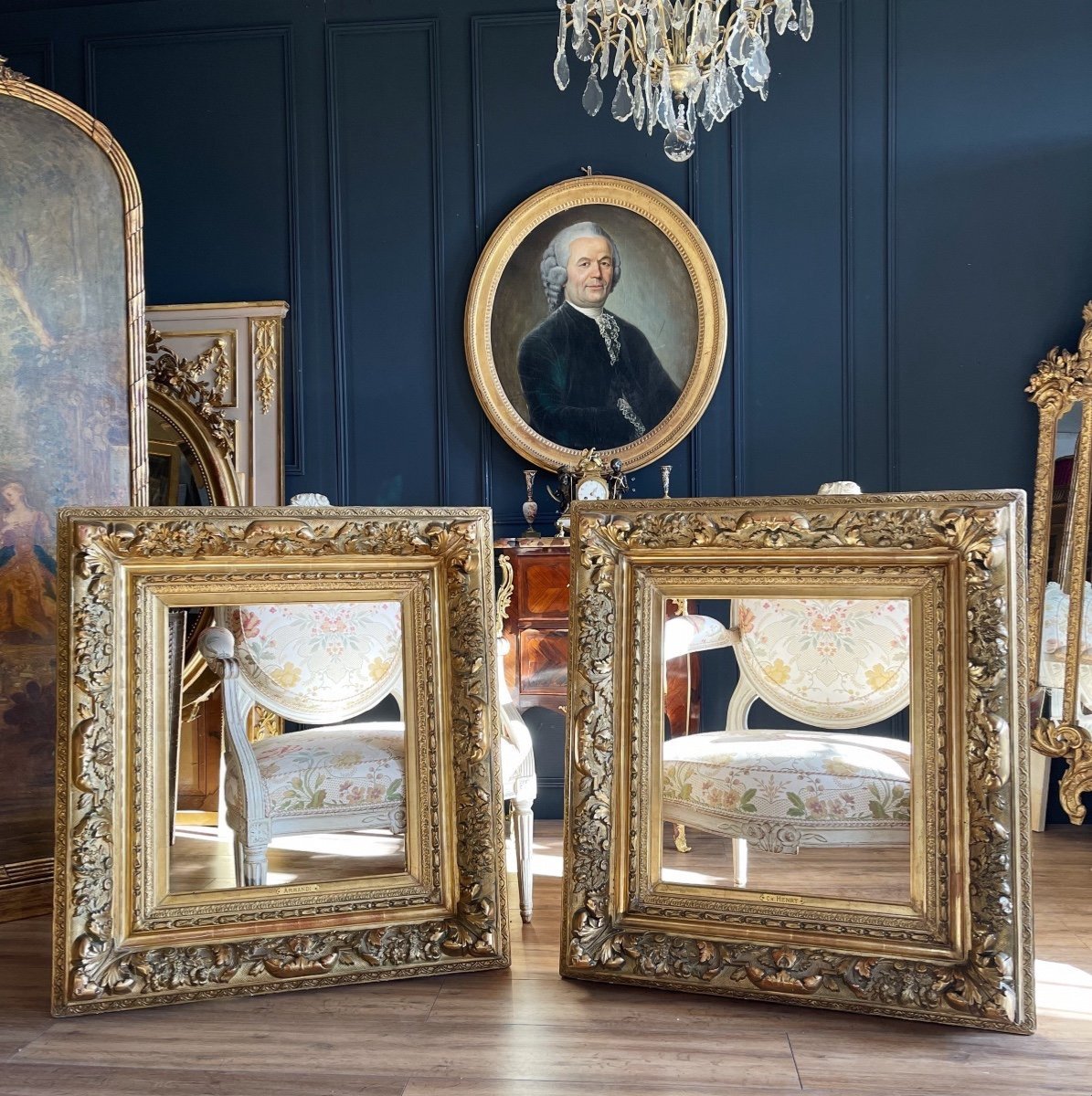 Pair Of Napoleon III Period Frames In Gilded Wood - 19th Century