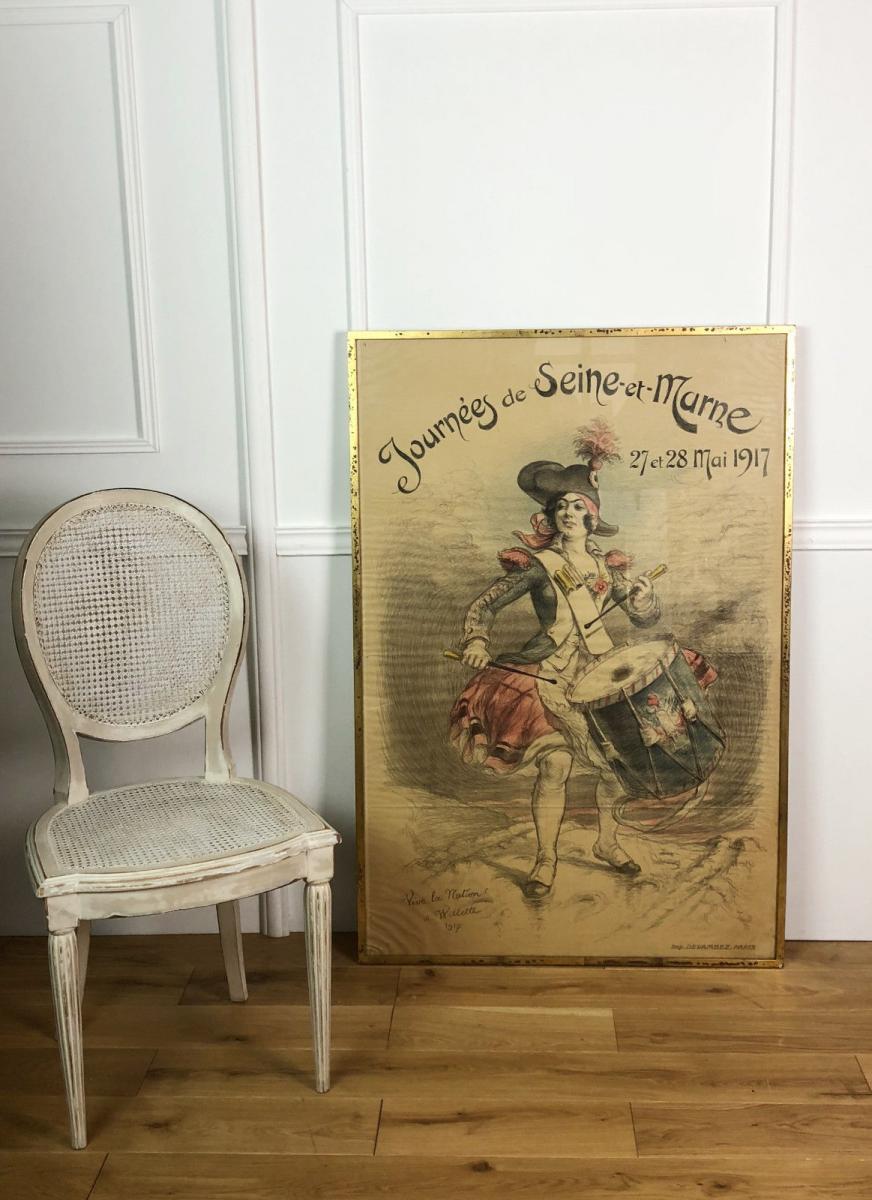 Poster Old Under Glass And Framed "vive La Nation" By A. Wilette 1917-photo-4