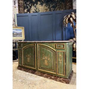 Louis XIV Style Hunting Buffet With Double Evolution In Painted Wood
