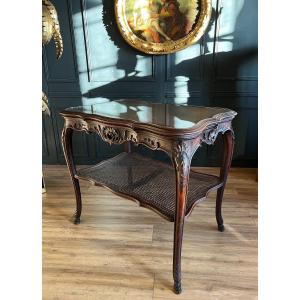 Serving Table With Two Trays In Walnut Louis XV Style