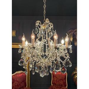 Venetian / Italian Chandelier In Glass And Crystal From The 1950s