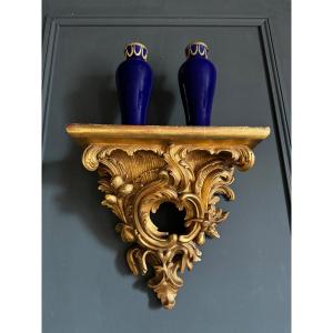 Late 19th Century Gilded And Carved Wood Wall Console 