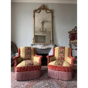 Pair Of Napoleon III Period "toad" Armchairs - 19th Century 