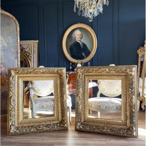 Pair Of Napoleon III Period Frames In Gilded Wood - 19th Century