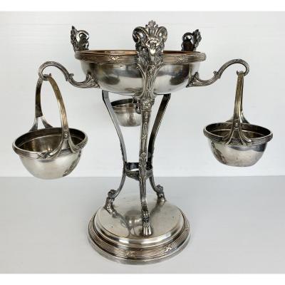 Nineteenth Silver Punch Set Decorated With Goats Heads