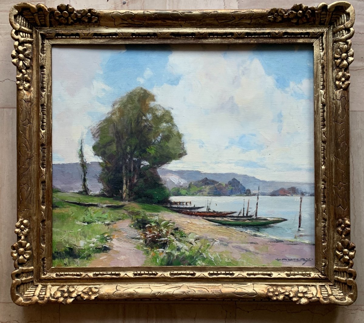 Bord De Seine à Vétheuil Par Léon Launay 