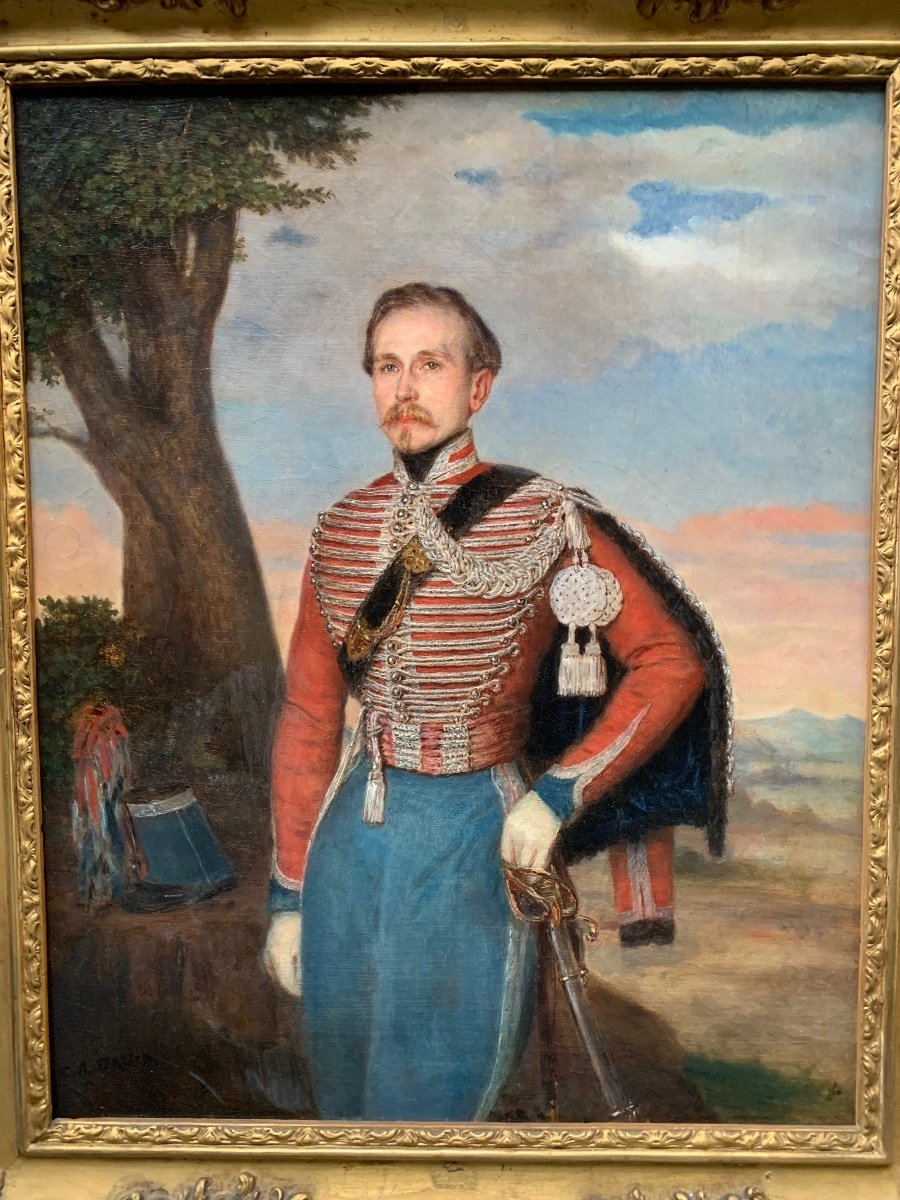 Portrait D’officier Napoléon III - Cavalerie Légère Française - 1852 - Second Empire-photo-2