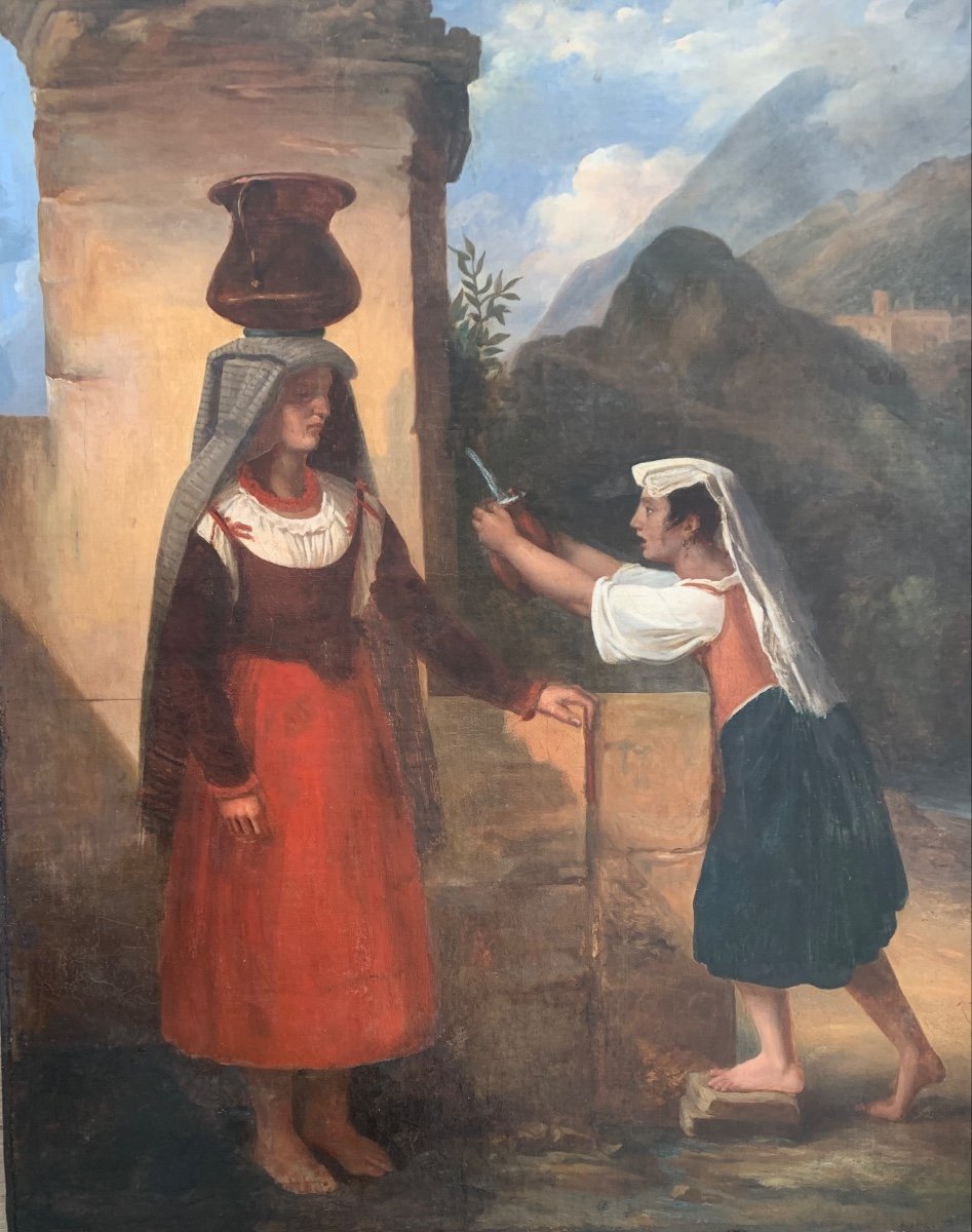 Woman At The Well Italian School Early 19th Century 