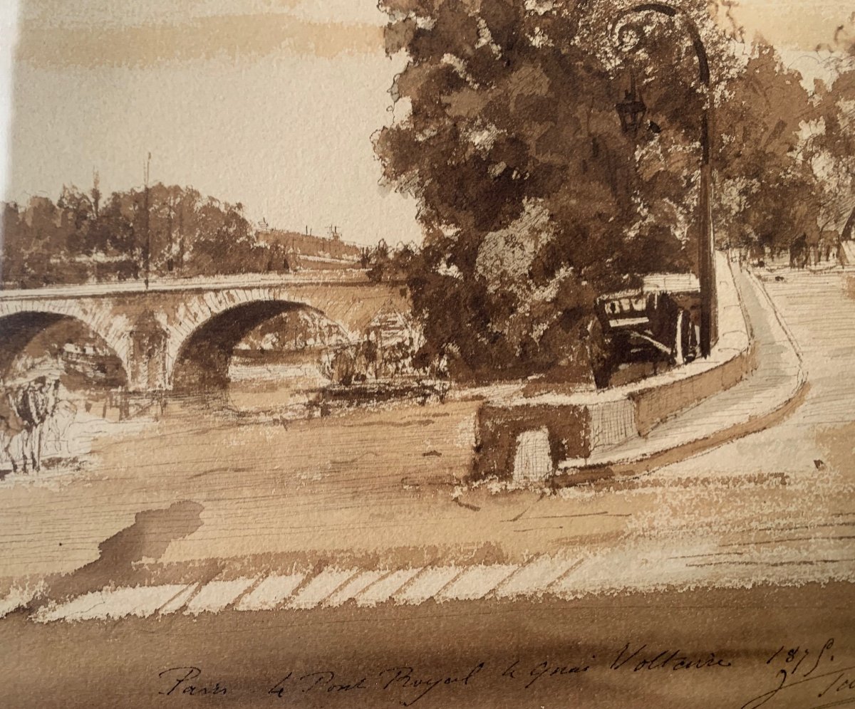 Léon Jean Baptiste Sabatier 1827-1887 Paris Le Pont Royal -photo-4