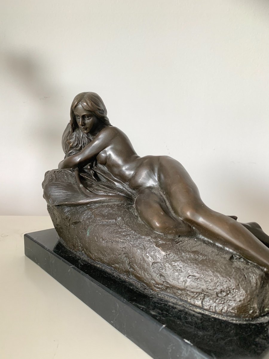 Femme Au Nénuphar  En Bronze Par Milo-photo-2