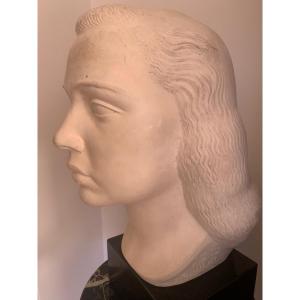 Stone Bust Of Lourdes Aspuru By Robert Bros