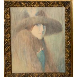 La Femme Au Chapeau époque Art Déco 