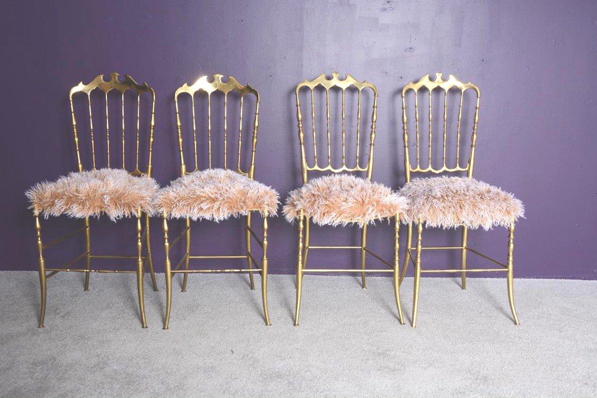 Set de 4 chaises « Chiavari » de Giuseppe Gaetano Descal Italie datant des années 80.-photo-2