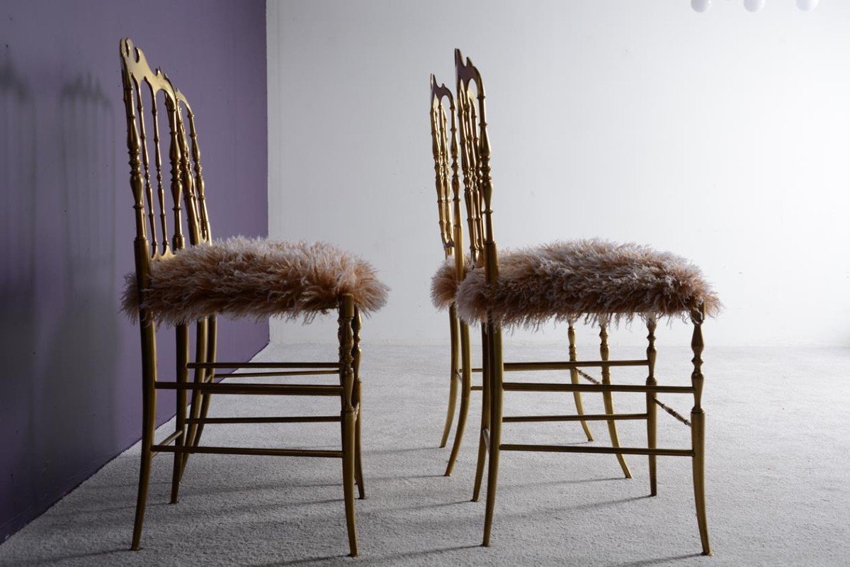 Set de 4 chaises « Chiavari » de Giuseppe Gaetano Descal Italie datant des années 80.-photo-4
