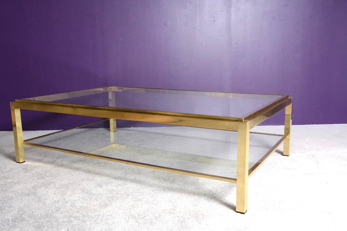  Double Top Coffee Table “flaminia” Model By Willy Rizzo, -photo-4