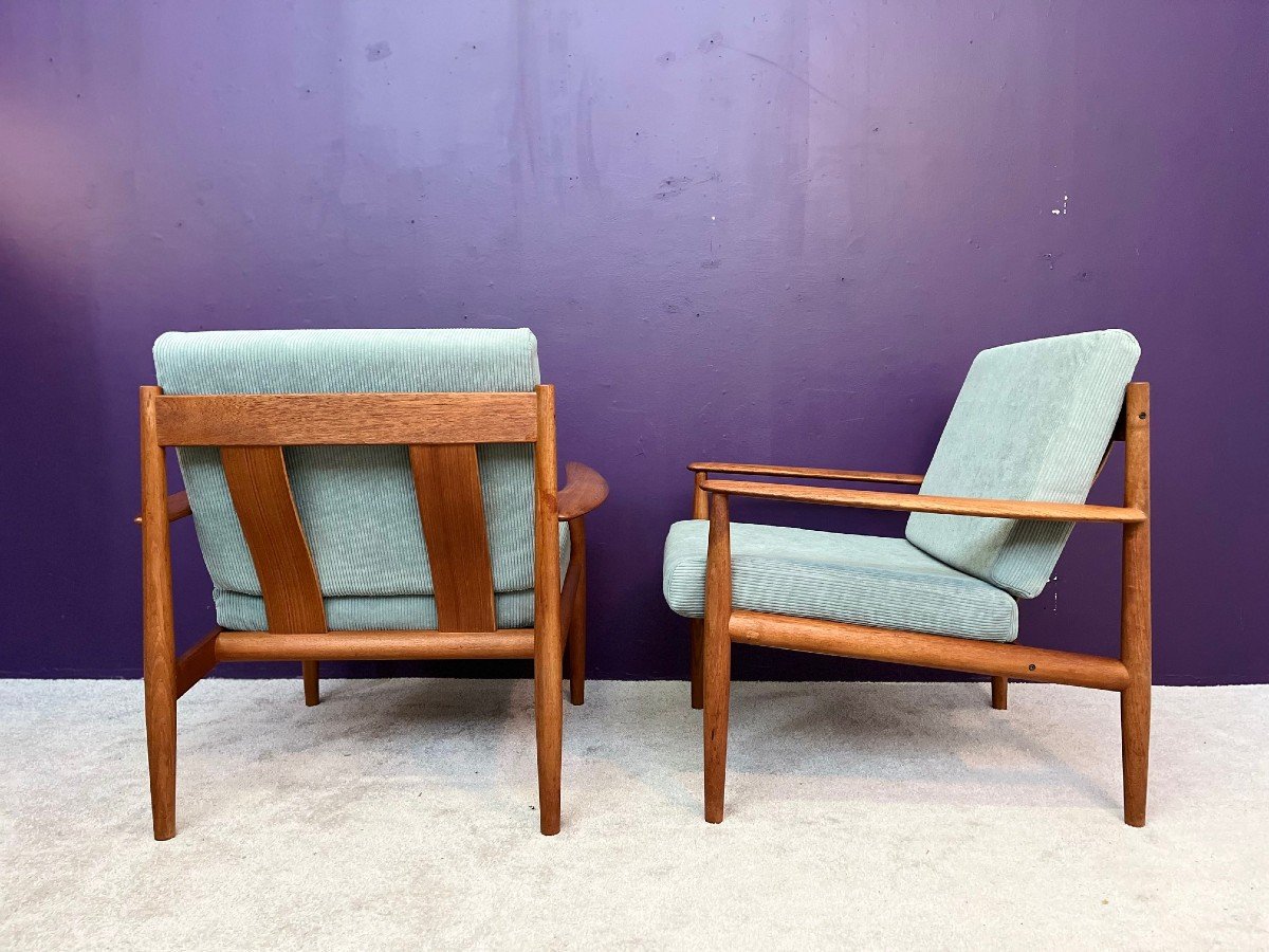 Pair Of Danish Armchairs By Grete Jalk For France & Son-photo-3