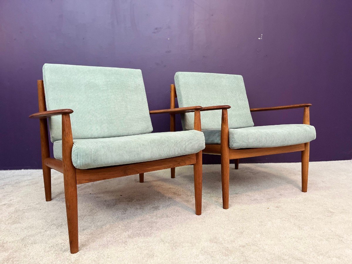 Pair Of Danish Armchairs By Grete Jalk For France & Son