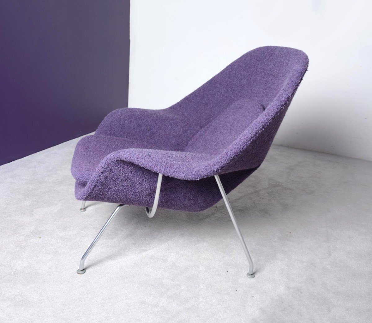 Fauteuil « womb chair » et son ottoman conçu par Eero Saarinen édité par Knoll -photo-2