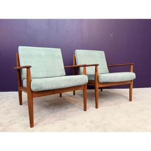 Pair Of Danish Armchairs By Grete Jalk For France & Son