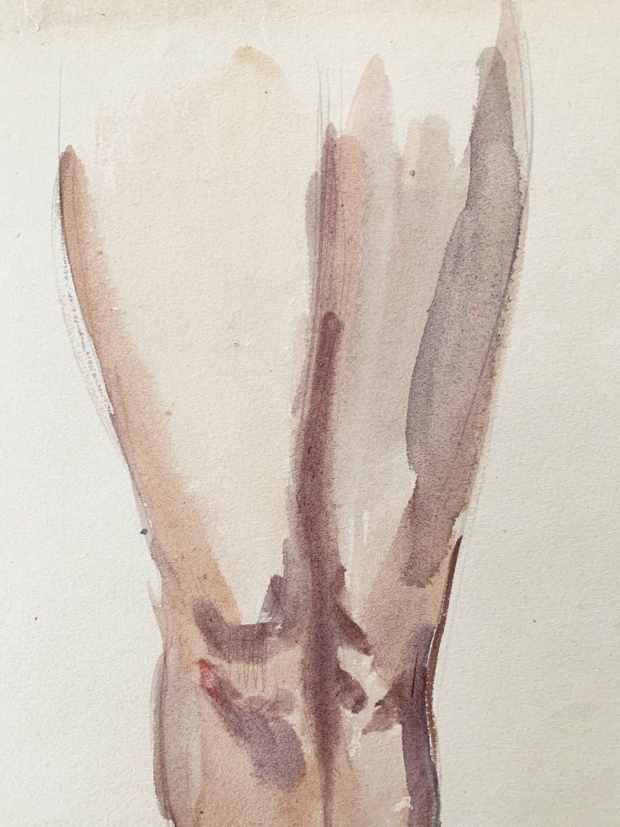 Raphaël Delorme (1885-1962), Etude de jambes, aquarelle et crayon sur papier-photo-4