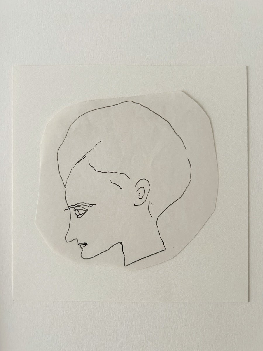 Mathieu Rosianu (1897-1969), Tête De Profil Gauche, Circa 1930, Encre Sur Papier