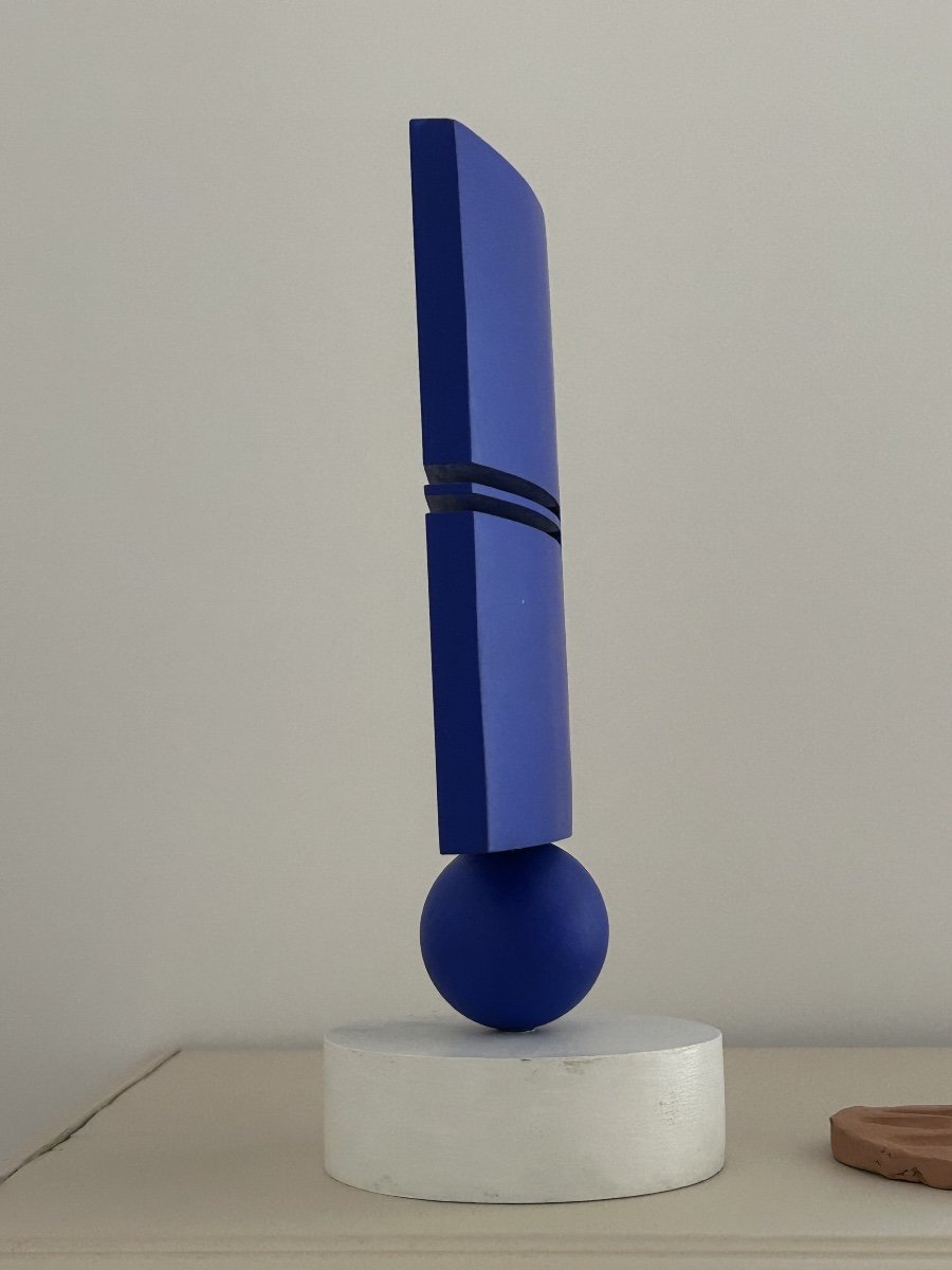 Joël Froment (1938-2023), S, carré bleu, 2007,  Acrylique sur matériau composite  -photo-1