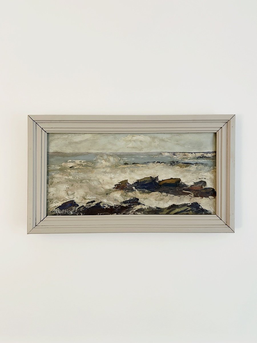 André Kauffer (1893-1977), The Sea At Quiberon, Oil On Canvas-photo-3